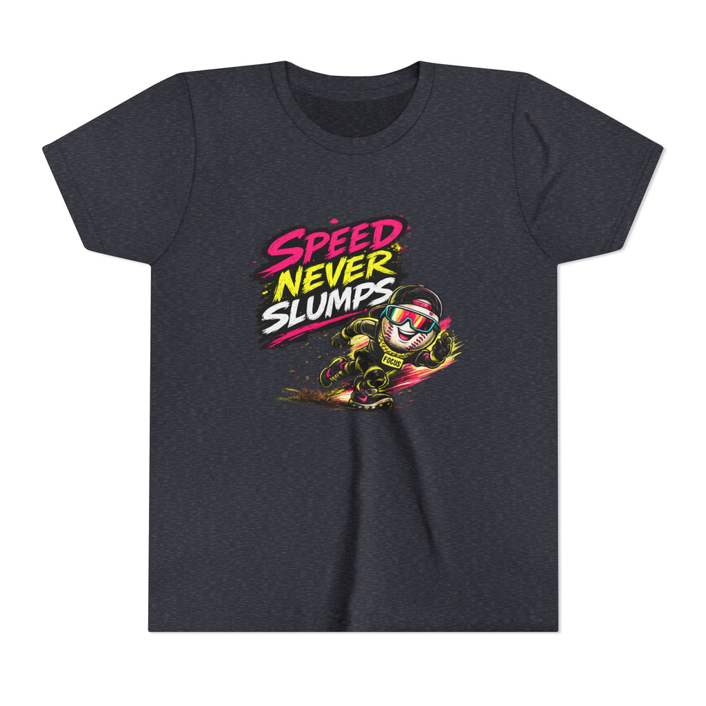 Youth Baseball Tee "Speed Never Slumps" – Kids Graphic Shirt