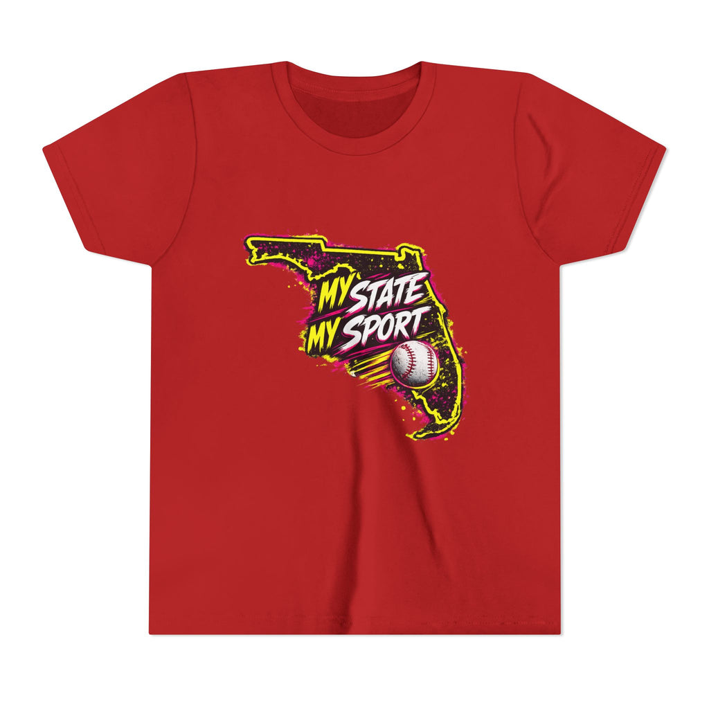 Youth Baseball Tee - "My State My Sport" Florida Pride