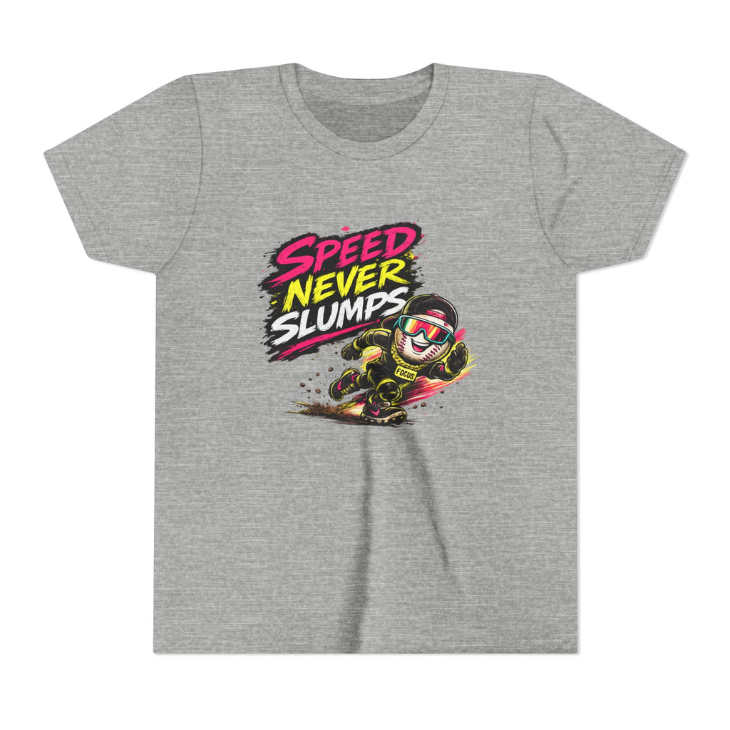 Youth Baseball Tee "Speed Never Slumps" – Kids Graphic Shirt