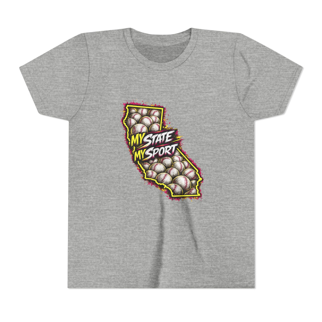 Youth Baseball Tee - "My State My Sport" California Pride