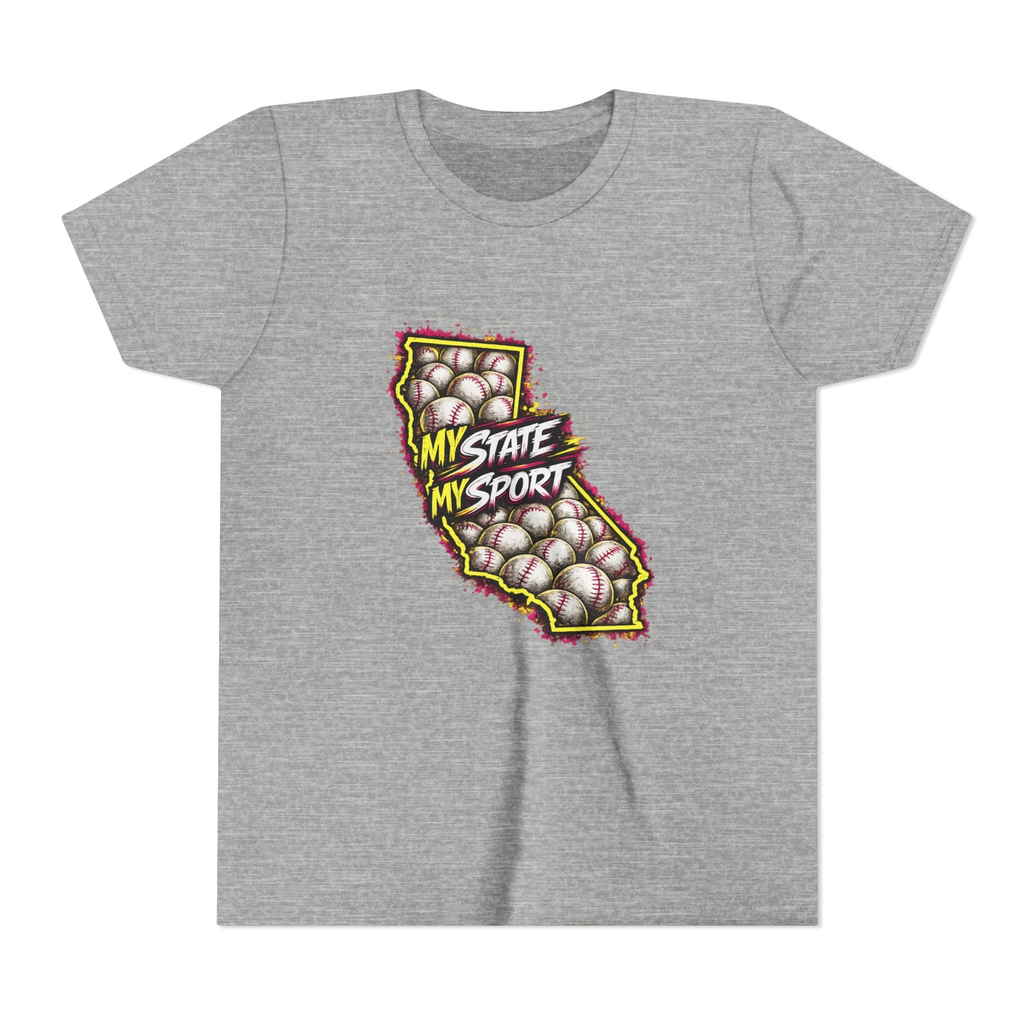Youth Baseball Tee - "My State My Sport" California Pride