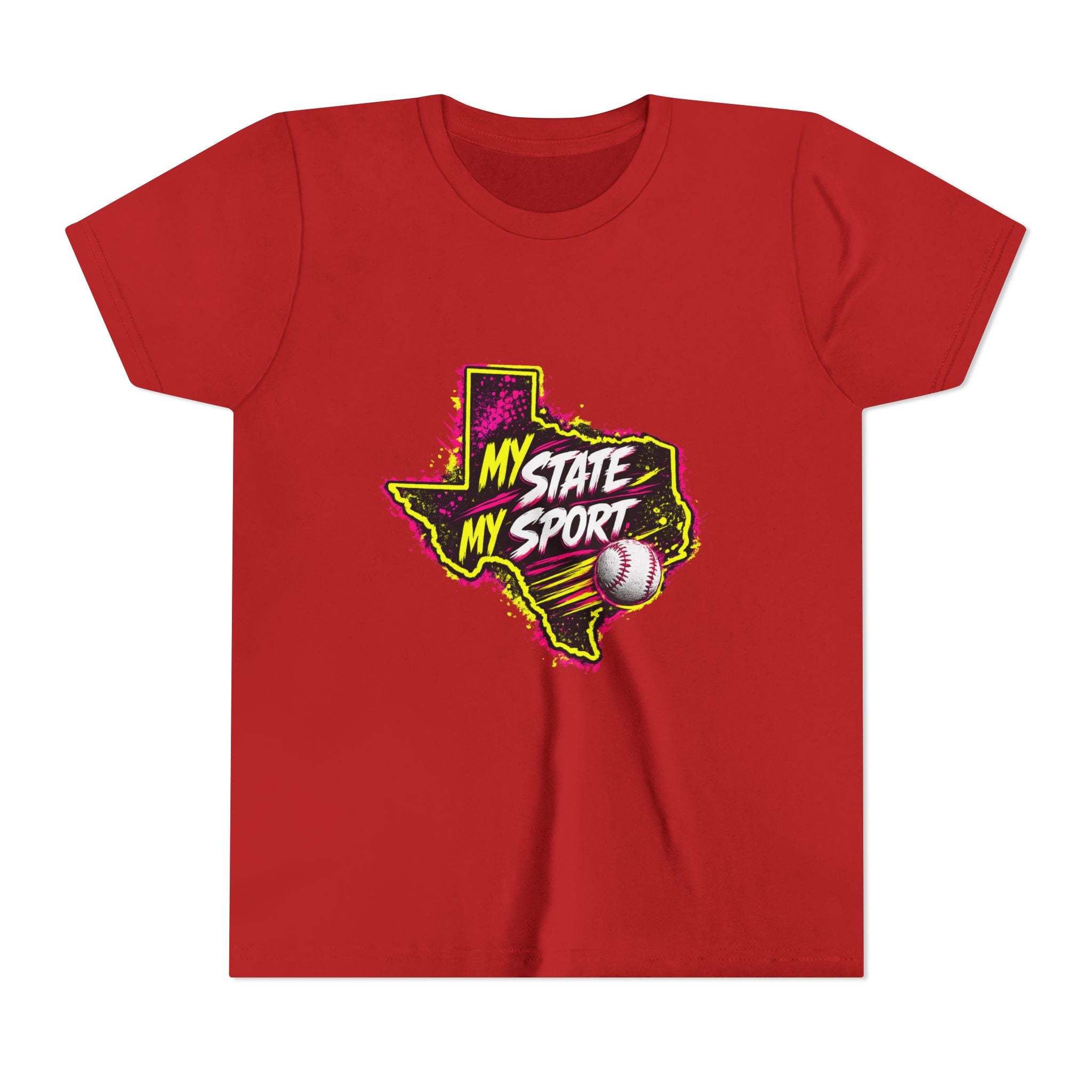 Youth Baseball Tee - "My State My Sport" Texas Pride