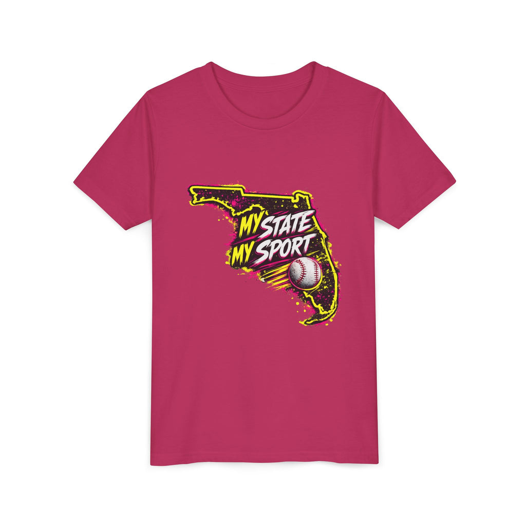 Youth Baseball Tee - "My State My Sport" Florida Pride