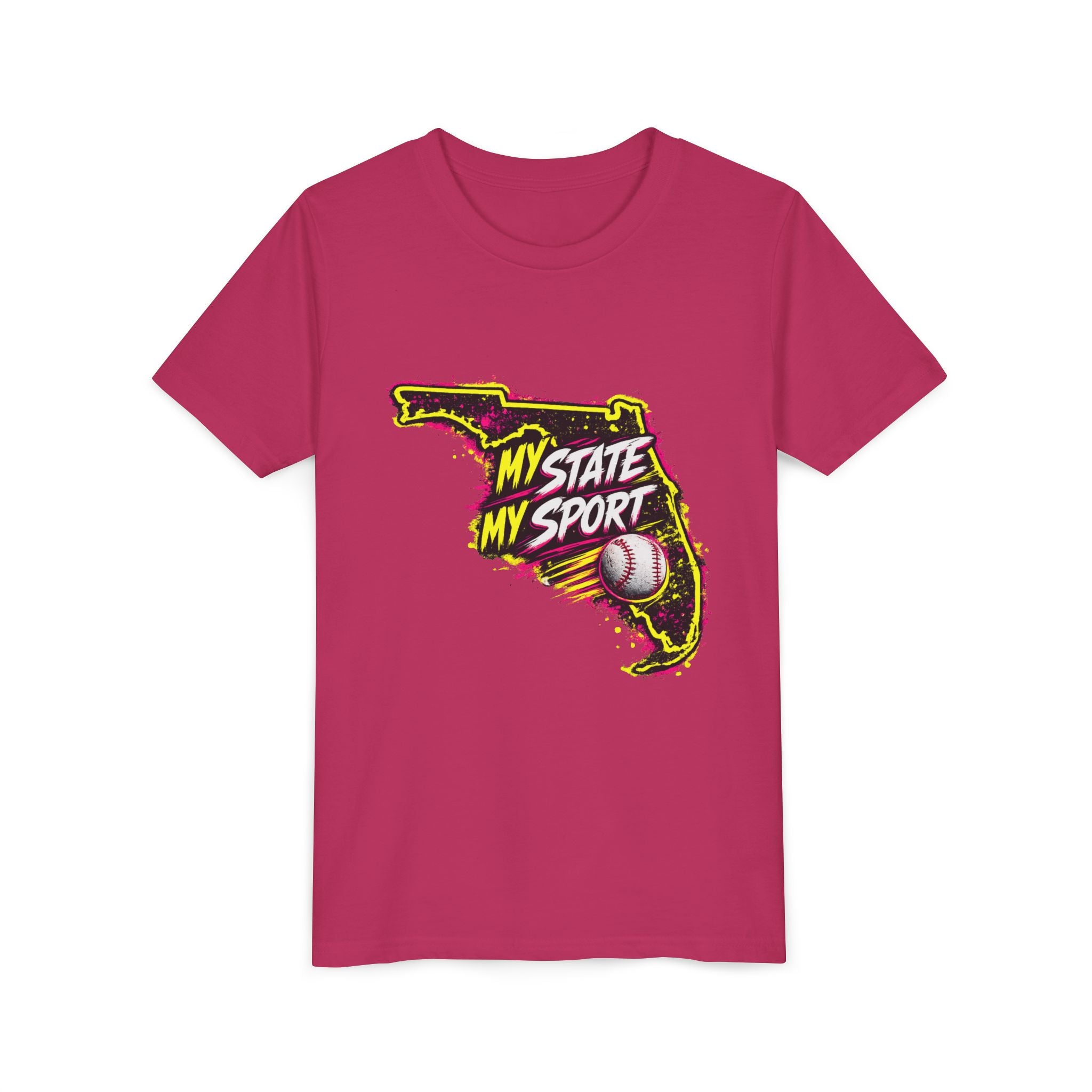 Youth Baseball Tee - "My State My Sport" Florida Pride