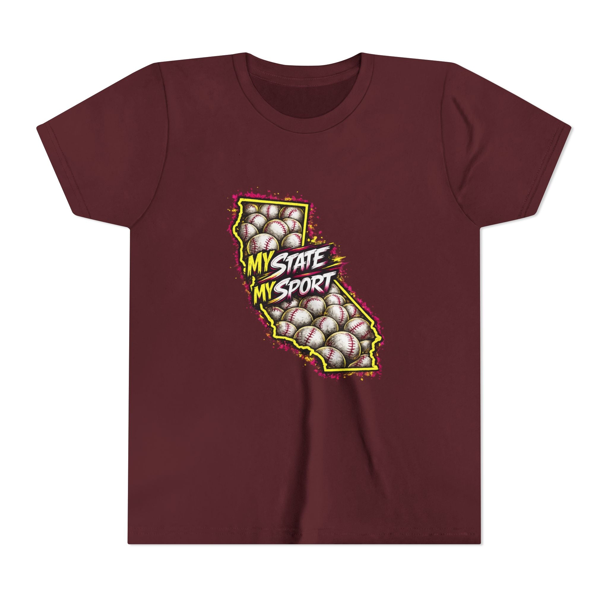 Youth Baseball Tee - "My State My Sport" California Pride