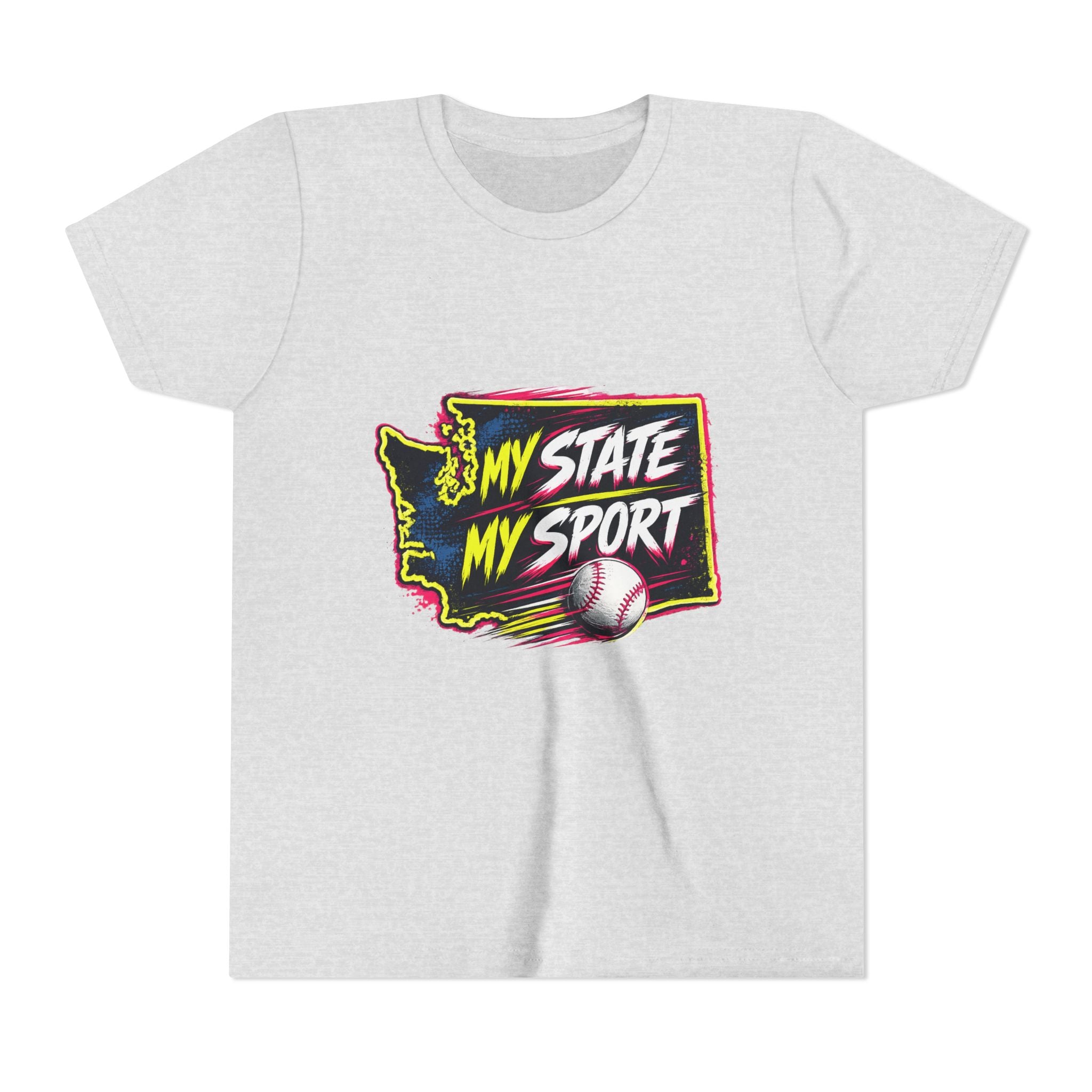 Youth Baseball Tee - "My State My Sport" Washington Pride