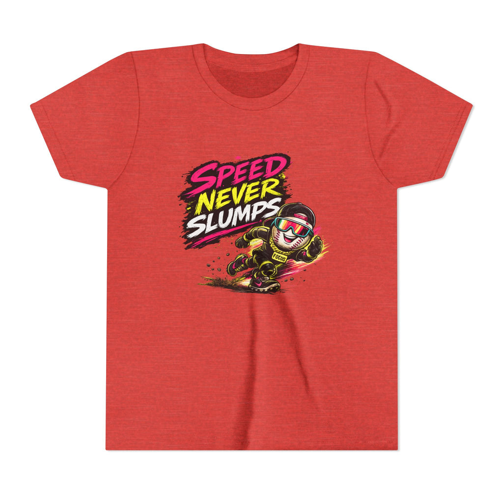 Youth Baseball Tee "Speed Never Slumps" – Kids Graphic Shirt
