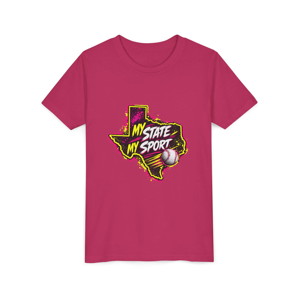 Youth Baseball Tee - "My State My Sport" Texas Pride
