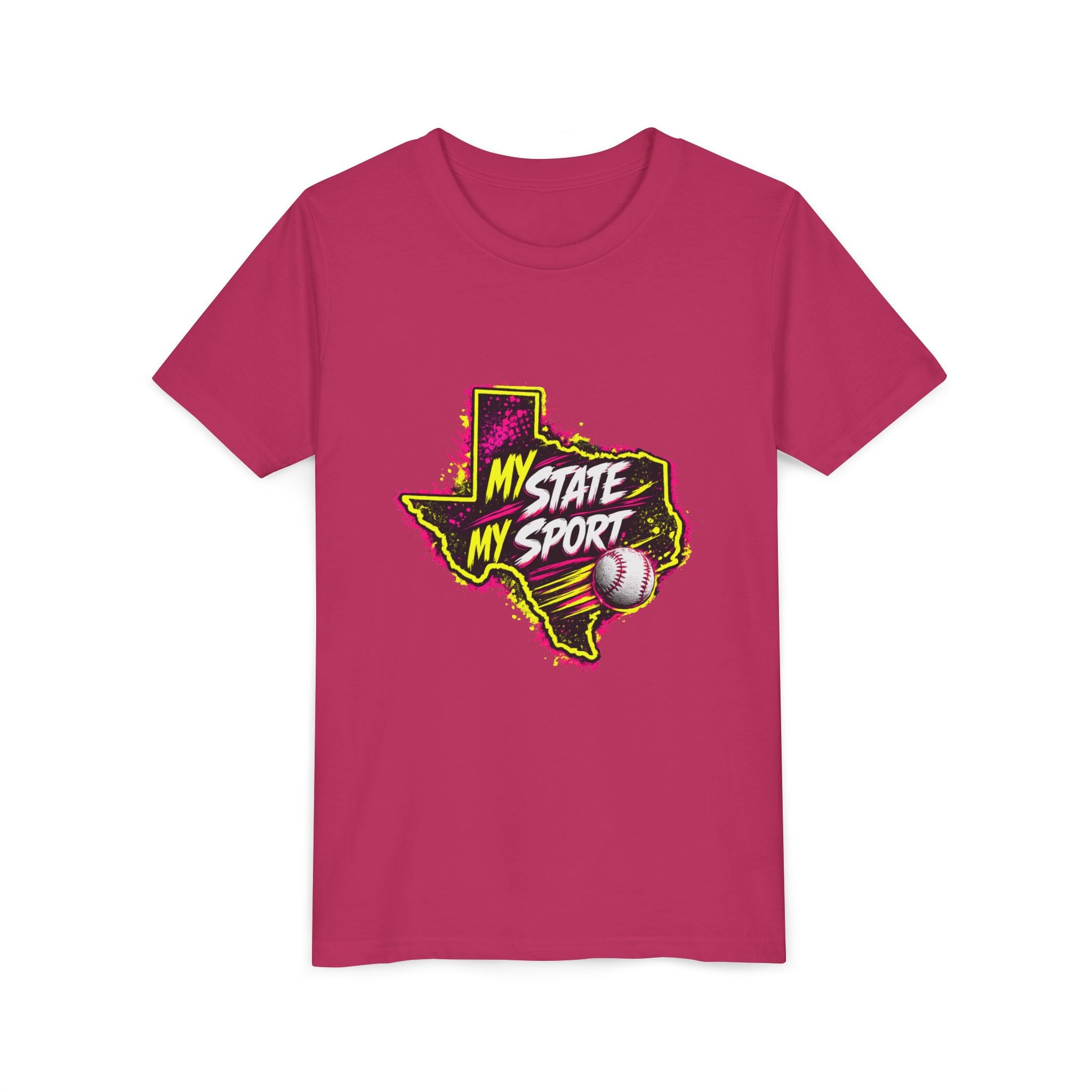 Youth Baseball Tee - "My State My Sport" Texas Pride