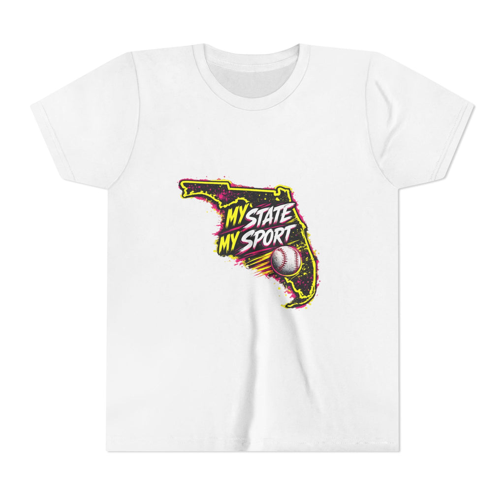 Youth Baseball Tee - "My State My Sport" Florida Pride