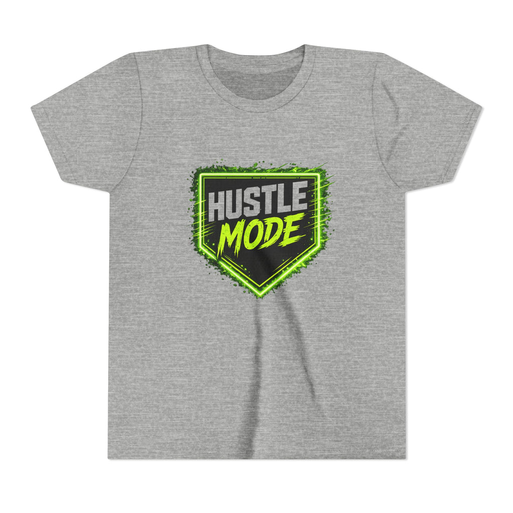 Youth Baseball Tee – "Hustle Mode" Graphic Shirt for Kids | Motivational Activewear