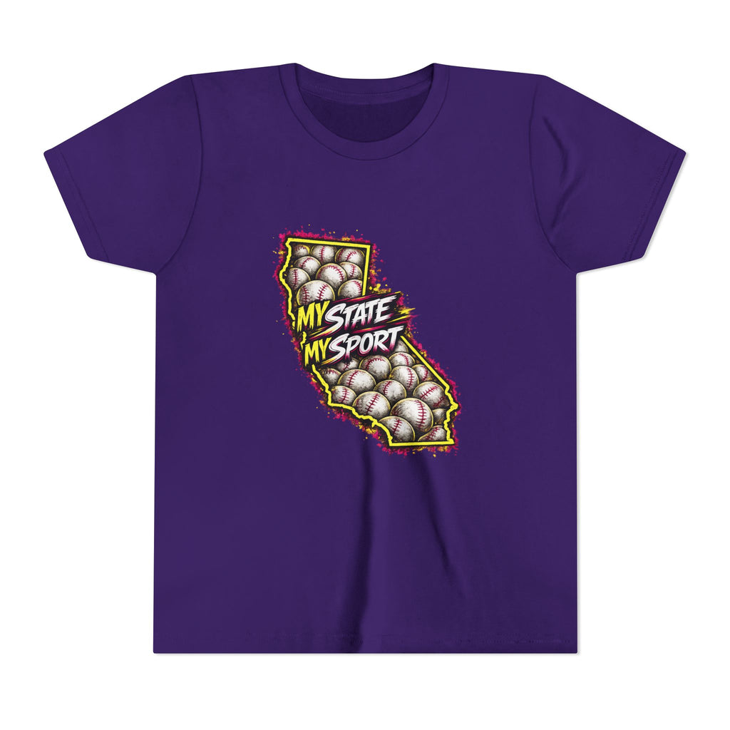 Youth Baseball Tee - "My State My Sport" California Pride