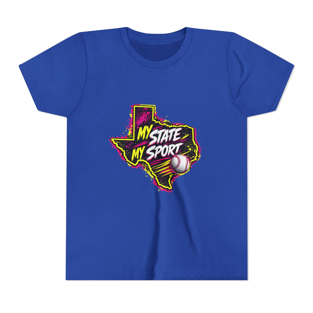 Youth Baseball Tee - "My State My Sport" Texas Pride