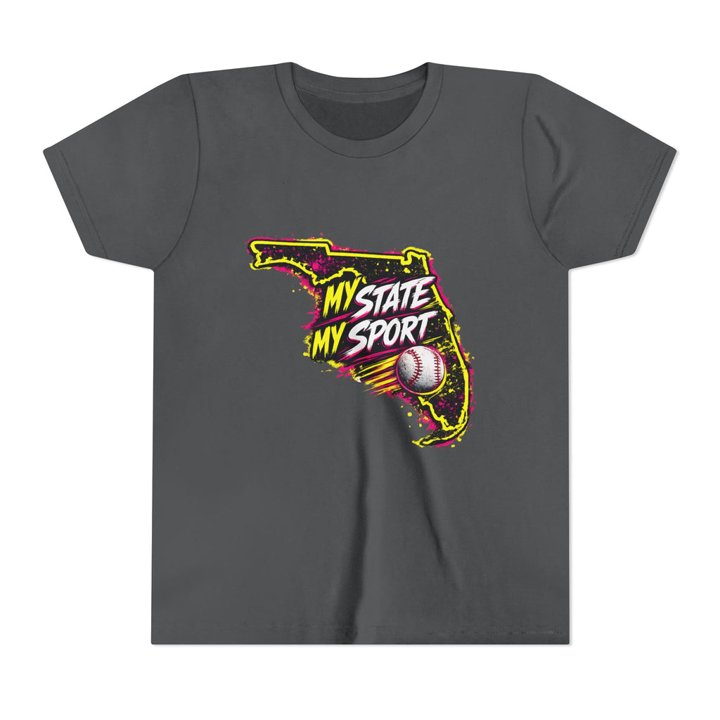 Youth Baseball Tee - "My State My Sport" Florida Pride