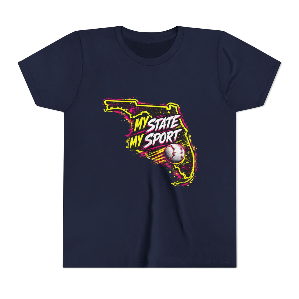Youth Baseball Tee - "My State My Sport" Florida Pride
