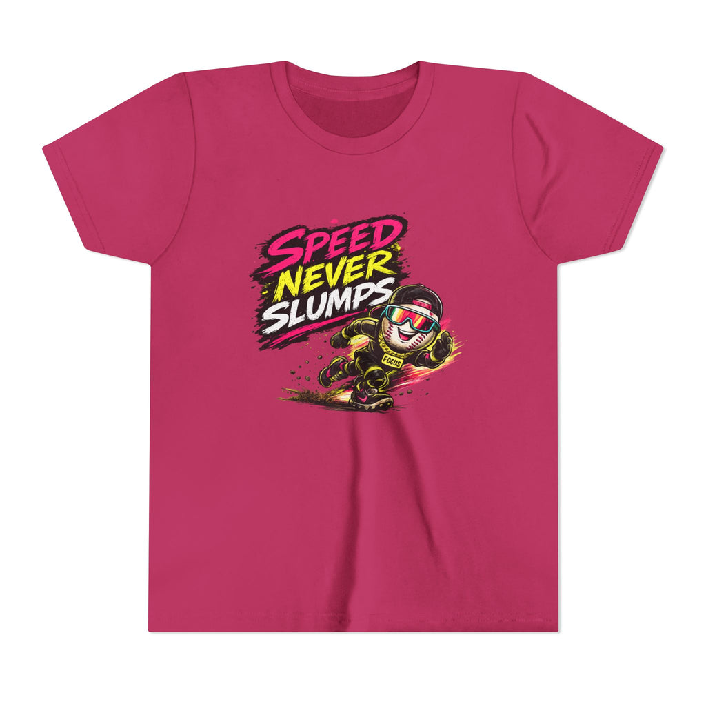 Youth Baseball Tee "Speed Never Slumps" – Kids Graphic Shirt