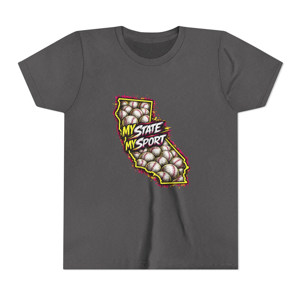Youth Baseball Tee - "My State My Sport" California Pride