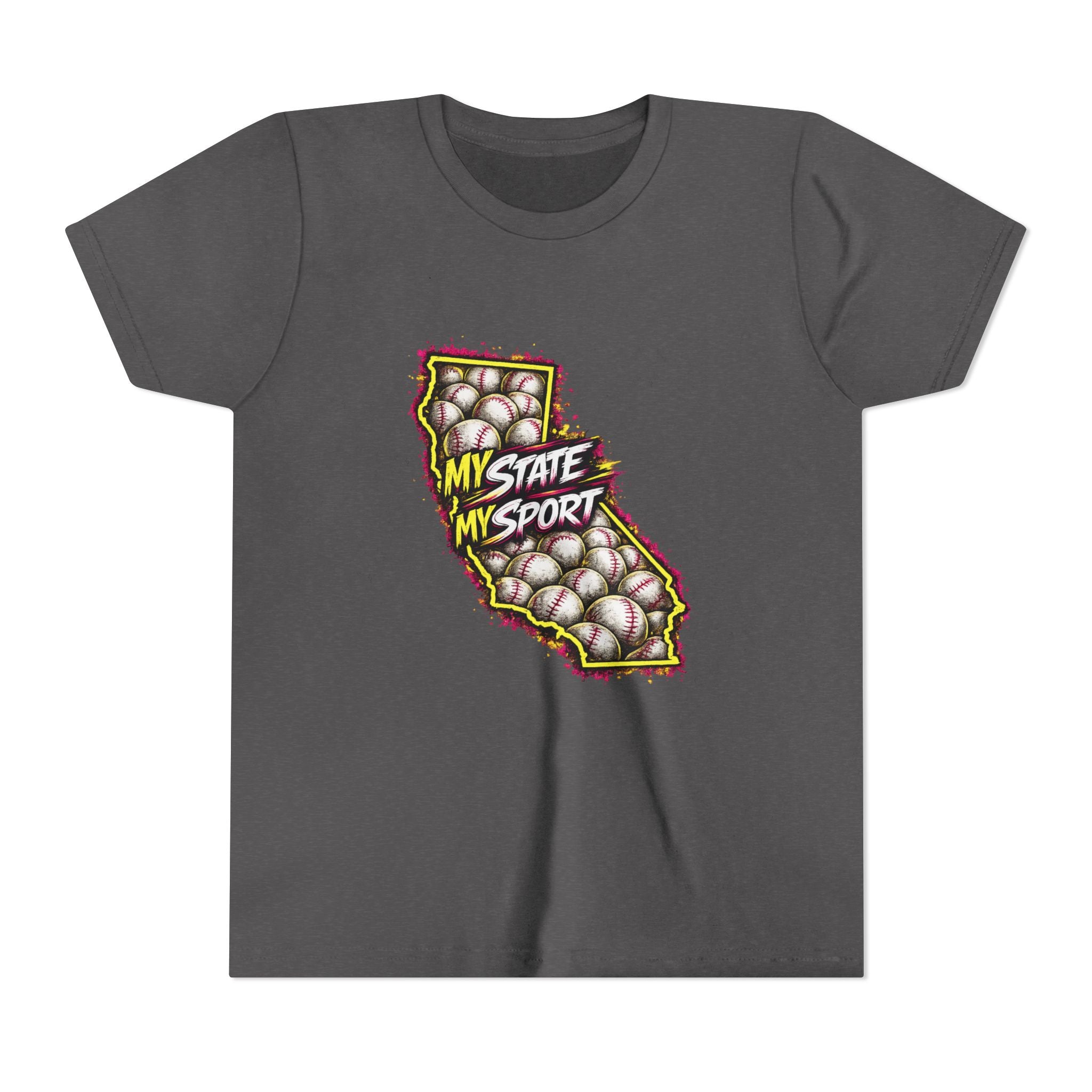 Youth Baseball Tee - "My State My Sport" California Pride