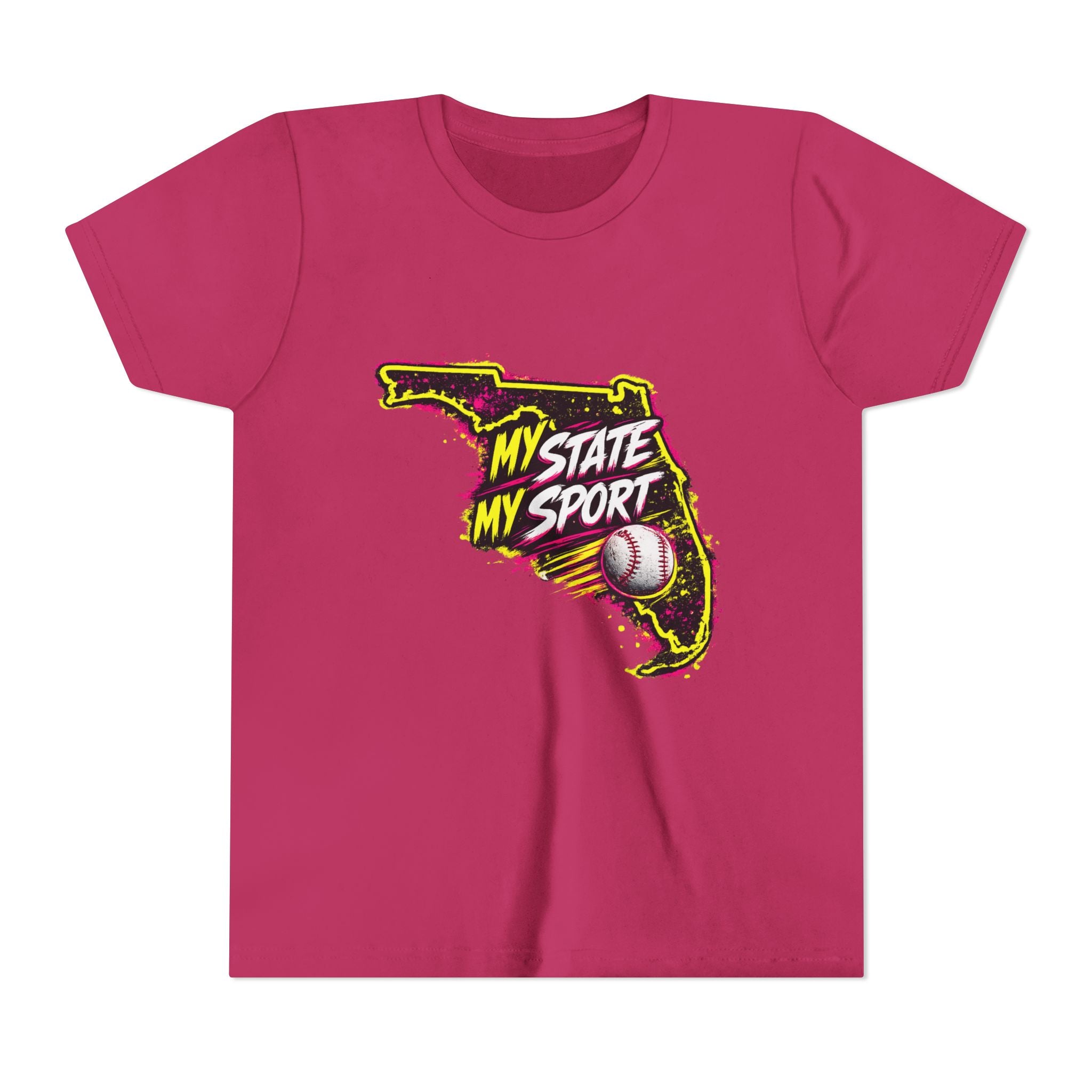 Youth Baseball Tee - "My State My Sport" Florida Pride