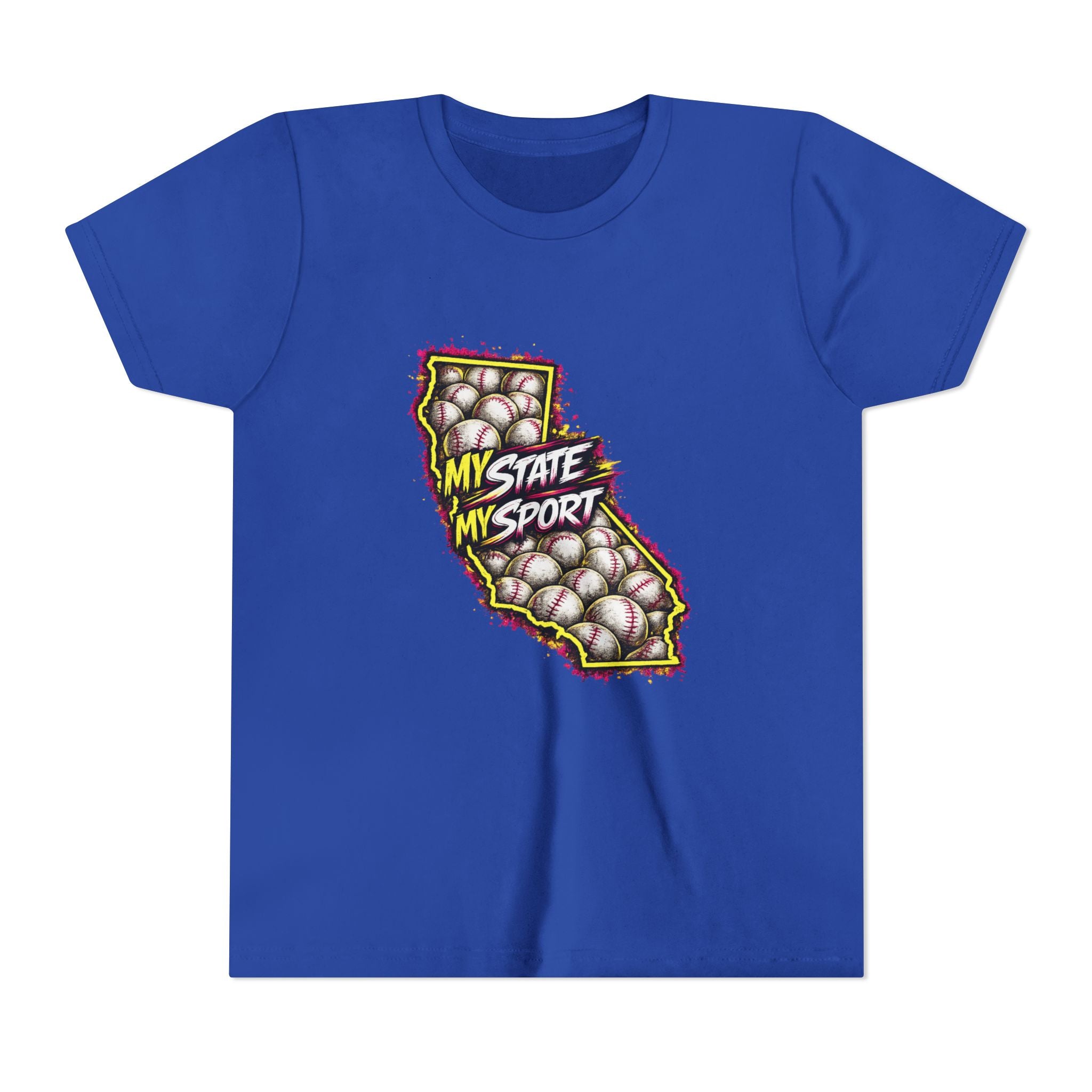 Youth Baseball Tee - "My State My Sport" California Pride