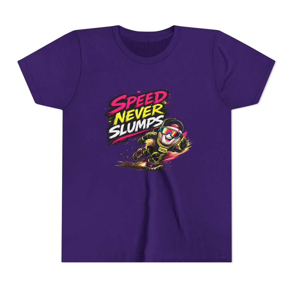 Youth Baseball Tee "Speed Never Slumps" – Kids Graphic Shirt