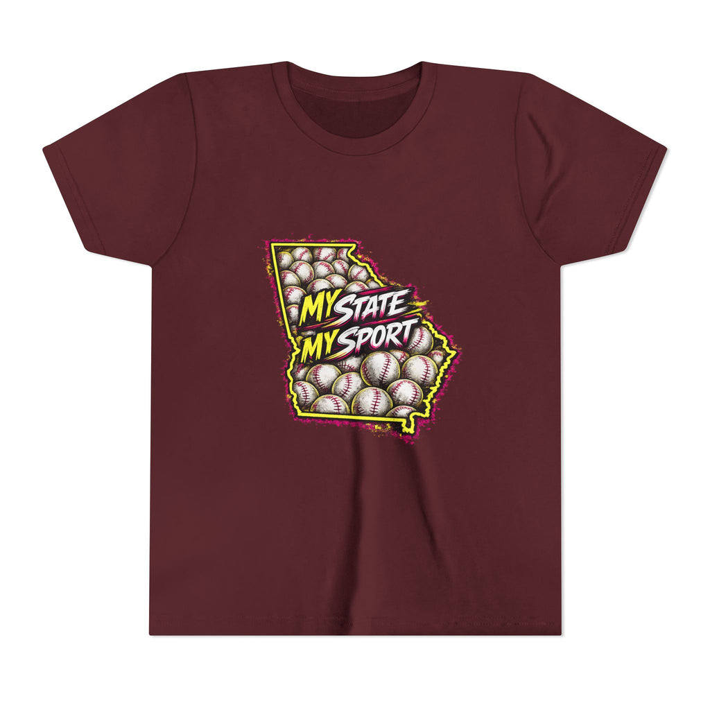 Youth Baseball Tee - "My State My Sport" Georgia Pride