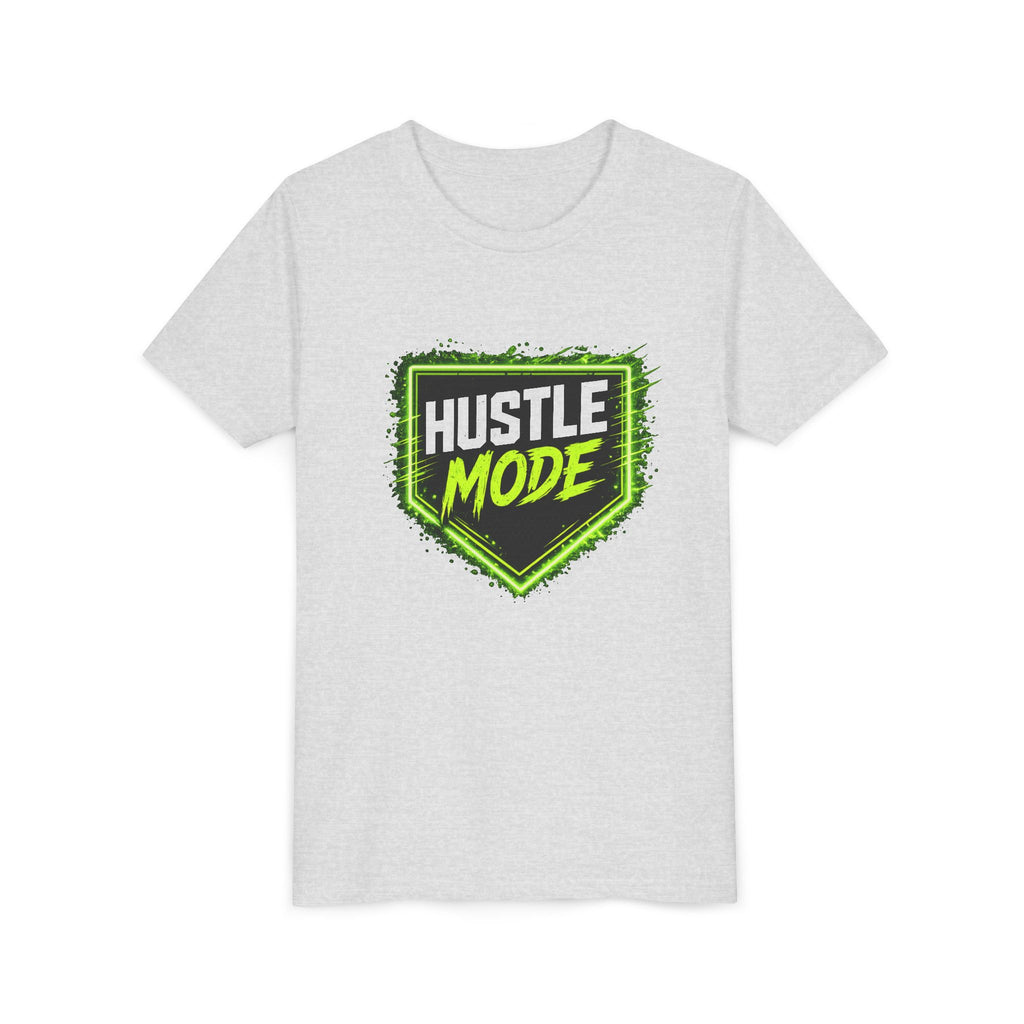 Youth Baseball Tee – "Hustle Mode" Graphic Shirt for Kids | Motivational Activewear