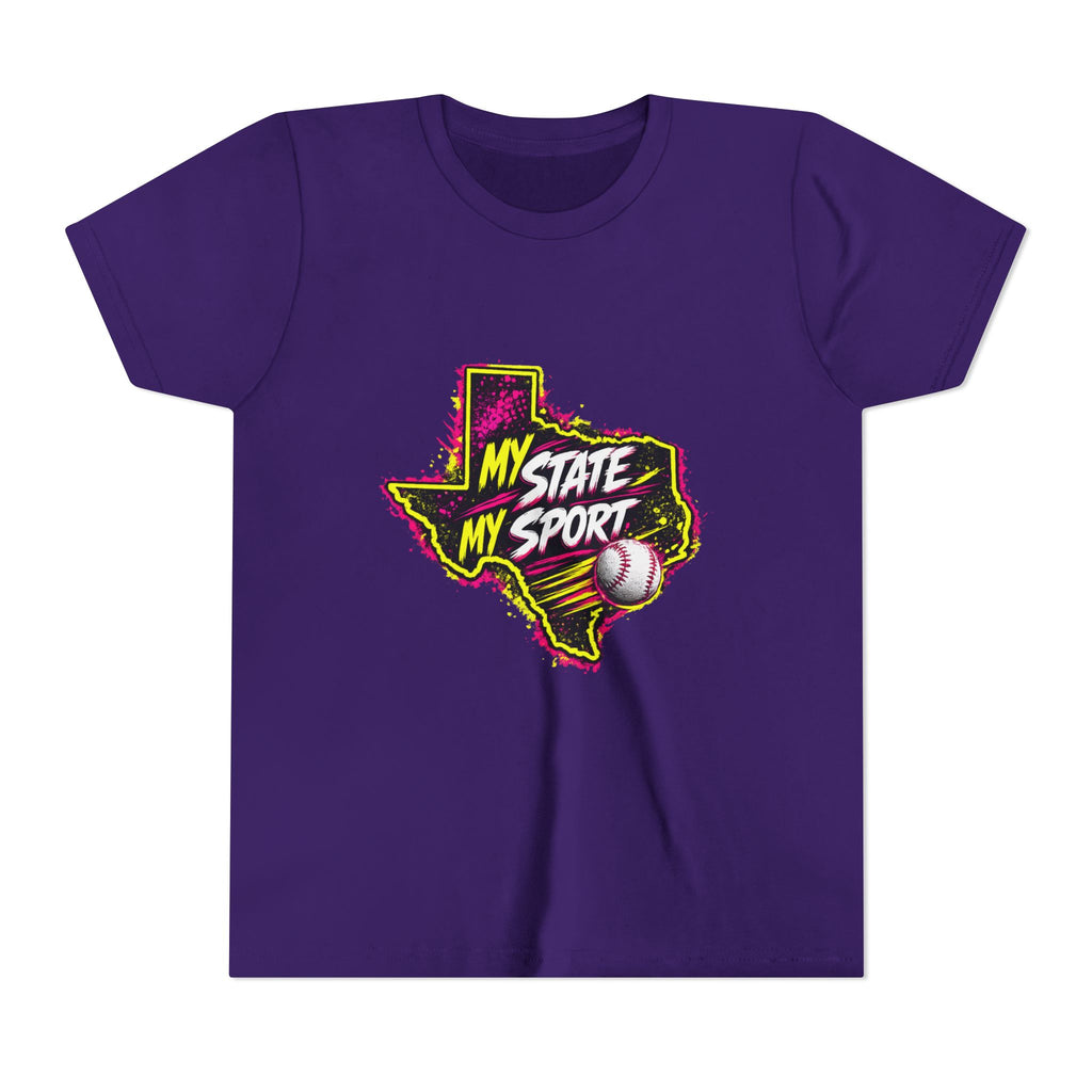 Youth Baseball Tee - "My State My Sport" Texas Pride