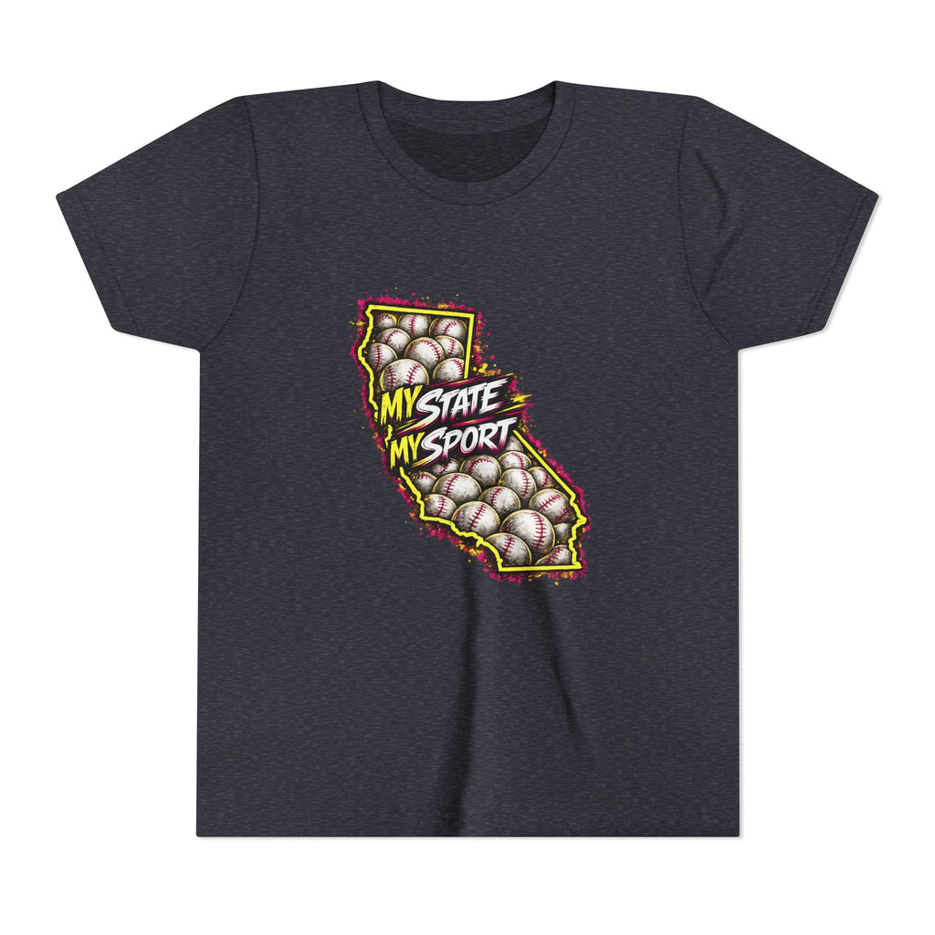 Youth Baseball Tee - "My State My Sport" California Pride