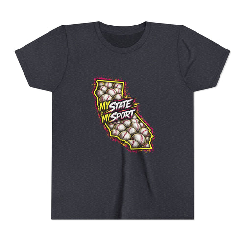Youth Baseball Tee - "My State My Sport" California Pride