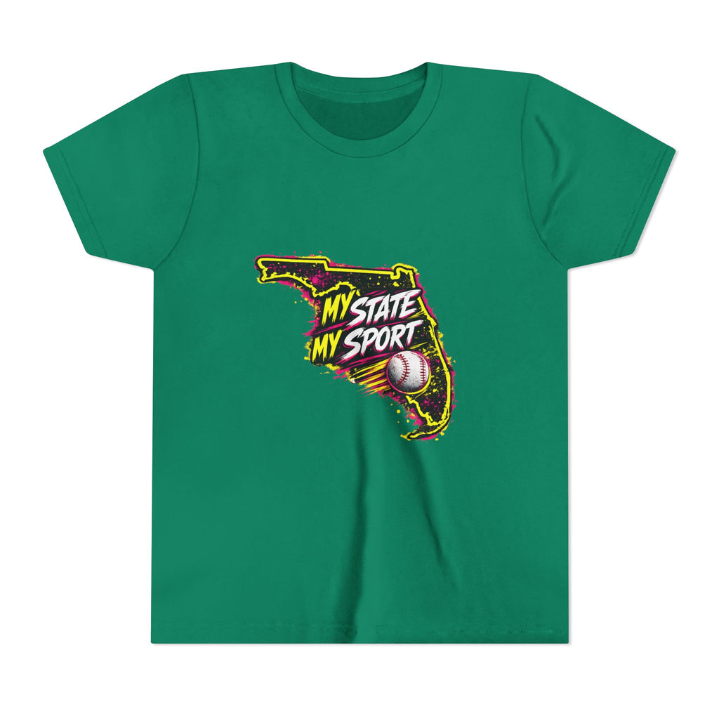 Youth Baseball Tee - "My State My Sport" Florida Pride