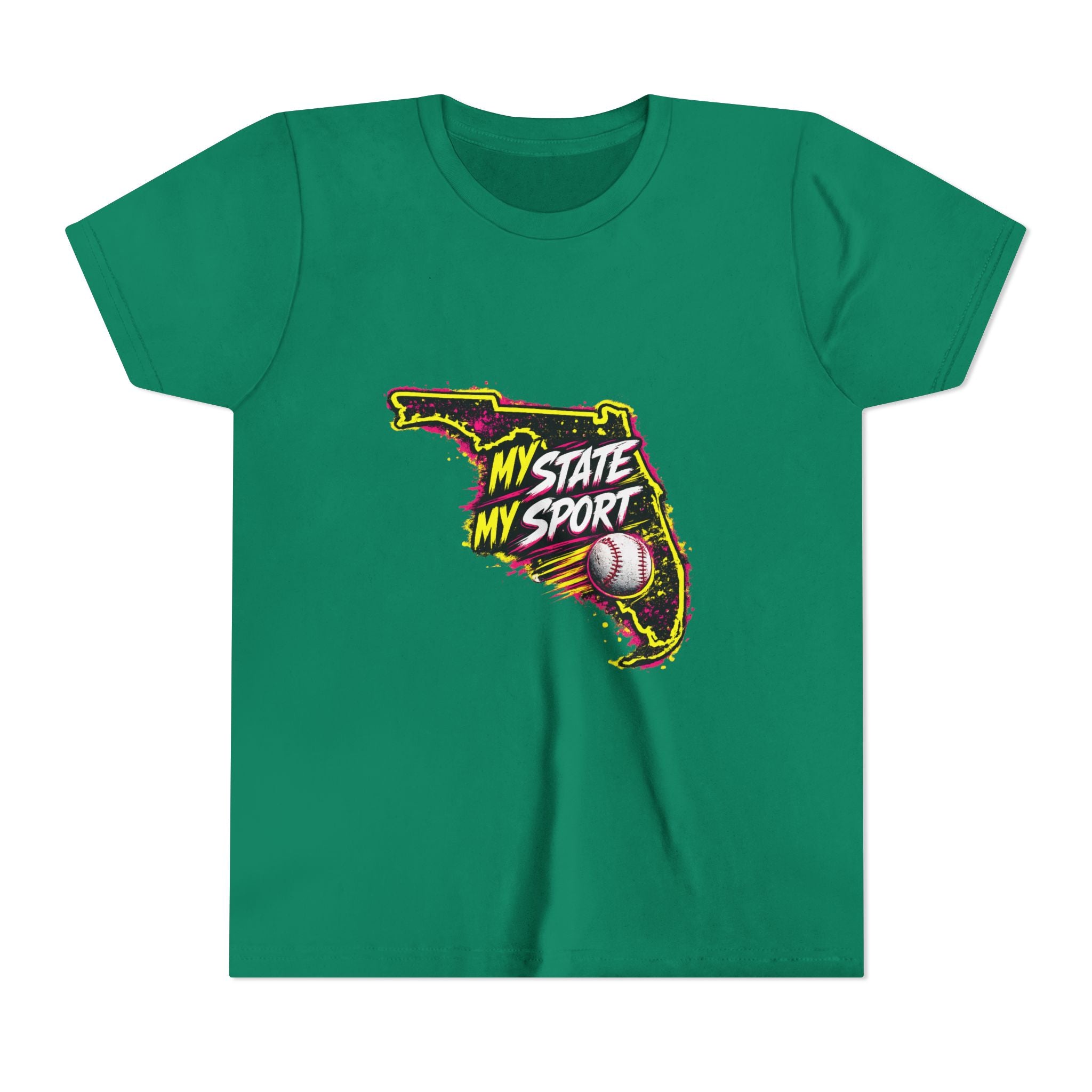 Youth Baseball Tee - "My State My Sport" Florida Pride