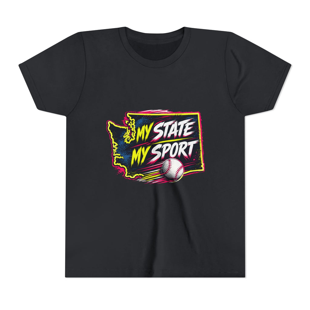 Youth Baseball Tee - "My State My Sport" Washington Pride