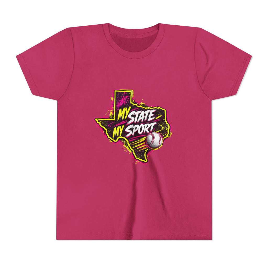 Youth Baseball Tee - "My State My Sport" Texas Pride