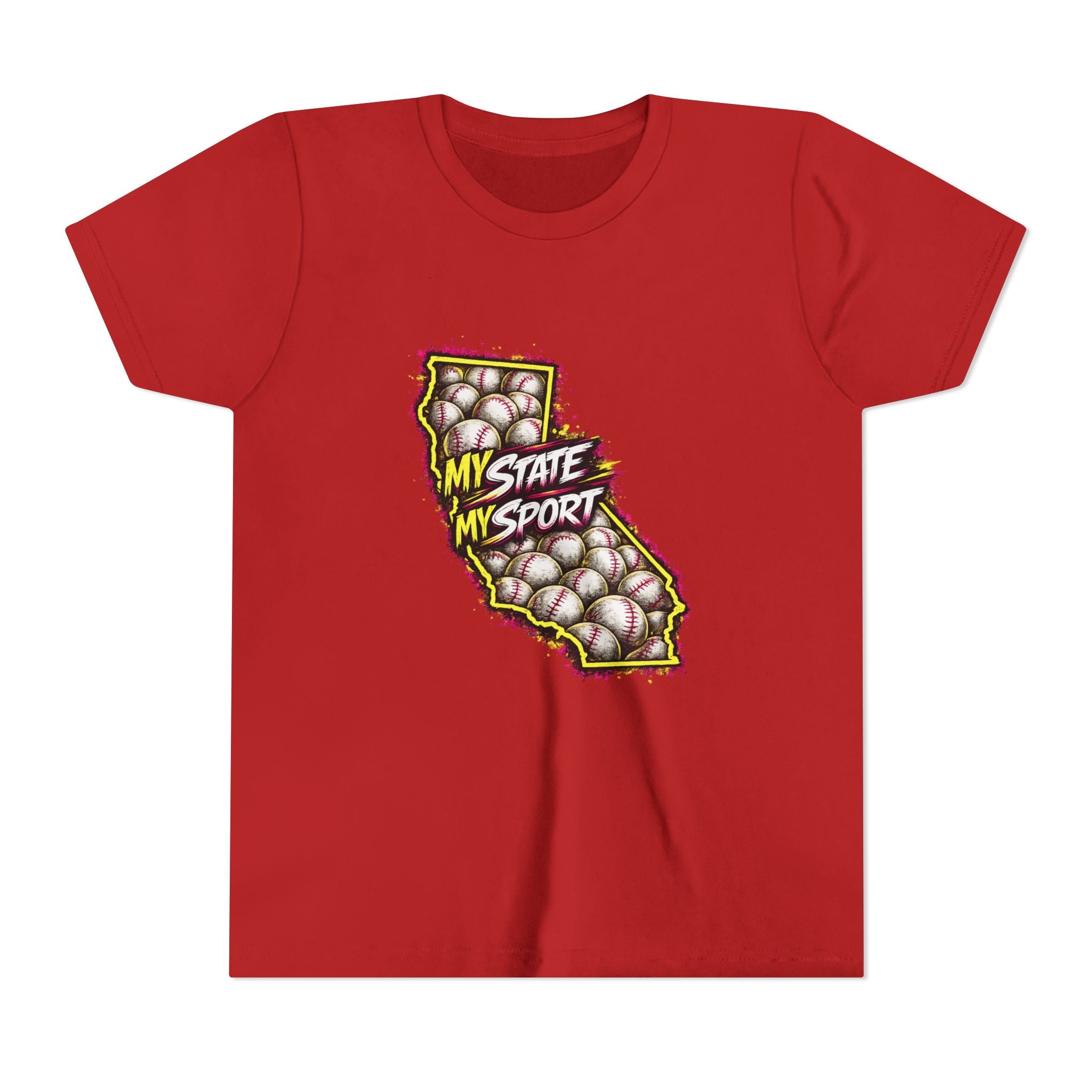 Youth Baseball Tee - "My State My Sport" California Pride