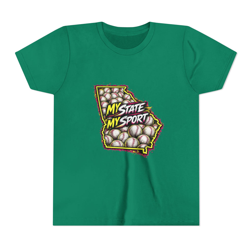 Youth Baseball Tee - "My State My Sport" Georgia Pride