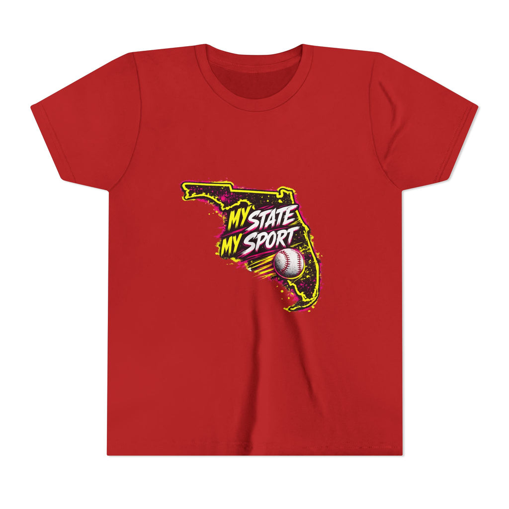 Youth Baseball Tee - "My State My Sport" Florida Pride