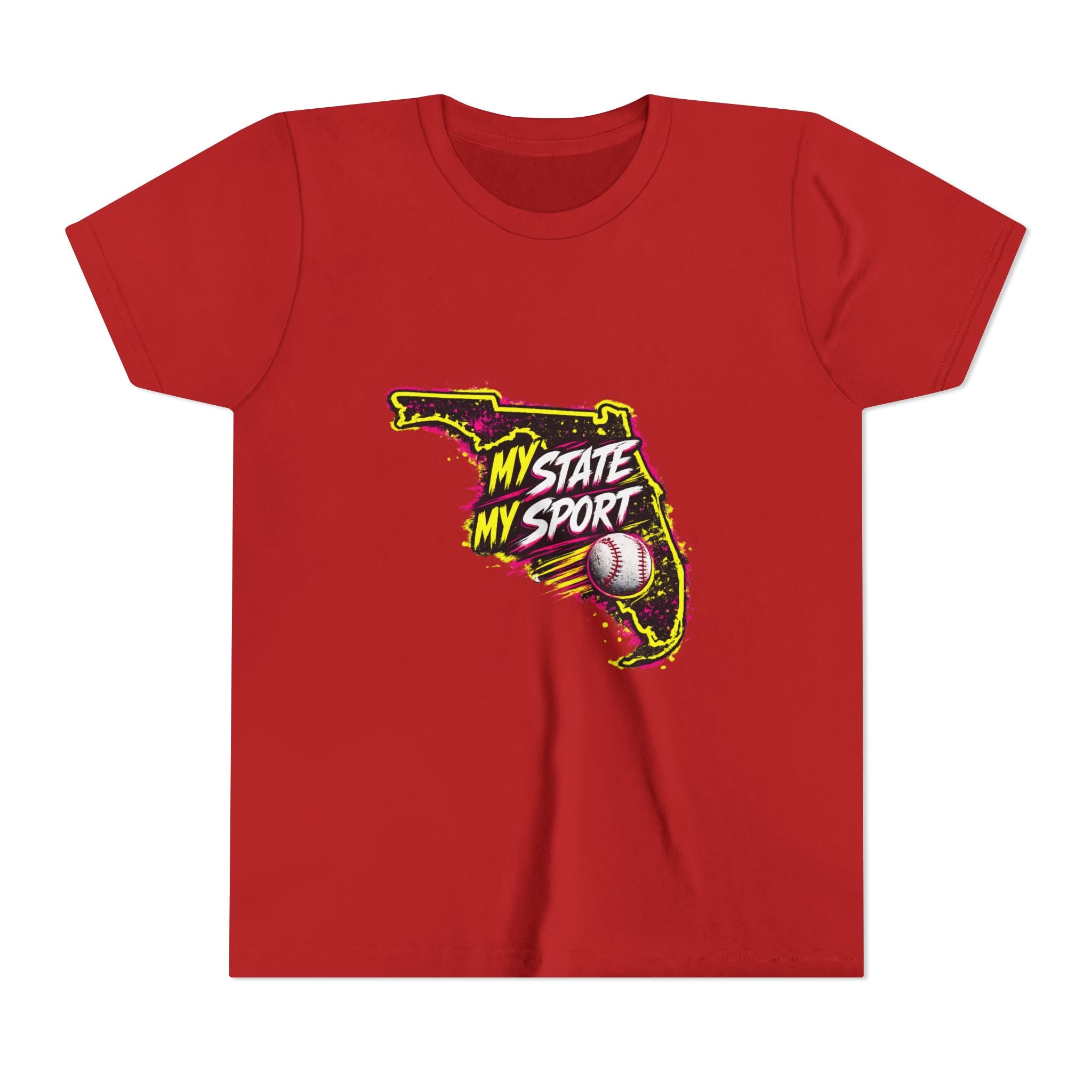 Youth Baseball Tee - "My State My Sport" Florida Pride