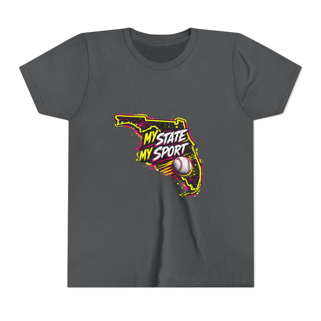 Youth Baseball Tee - "My State My Sport" Florida Pride