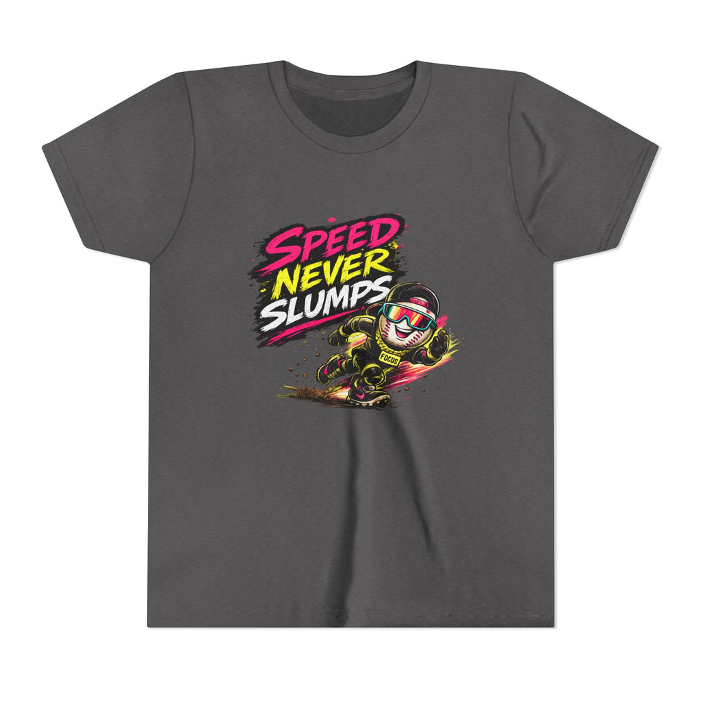 Youth Baseball Tee "Speed Never Slumps" – Kids Graphic Shirt