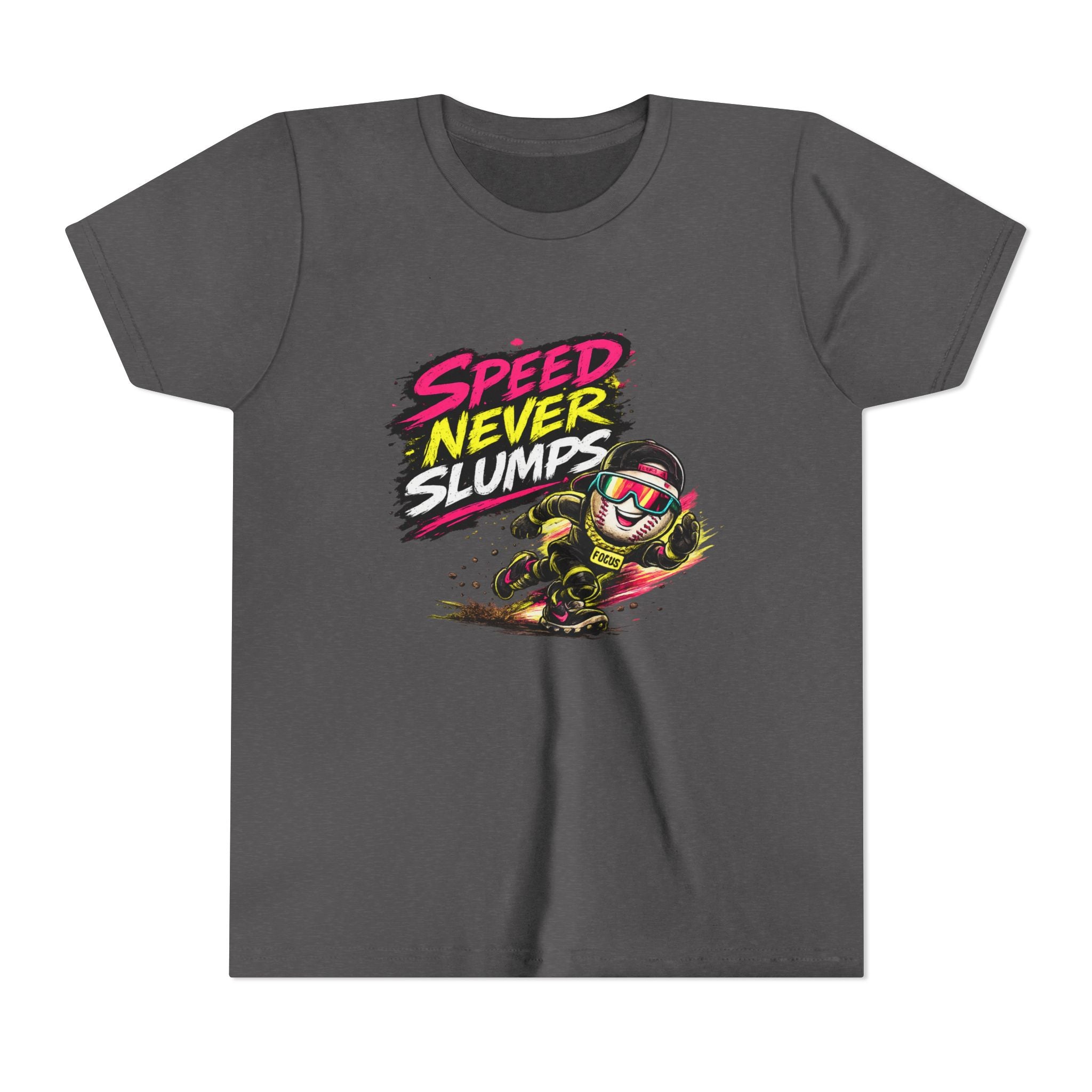 Youth Baseball Tee "Speed Never Slumps" – Kids Graphic Shirt