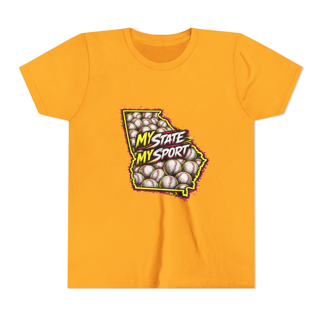 Youth Baseball Tee - "My State My Sport" Georgia Pride