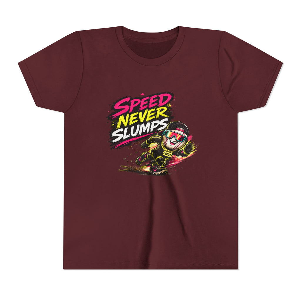 Youth Baseball Tee "Speed Never Slumps" – Kids Graphic Shirt