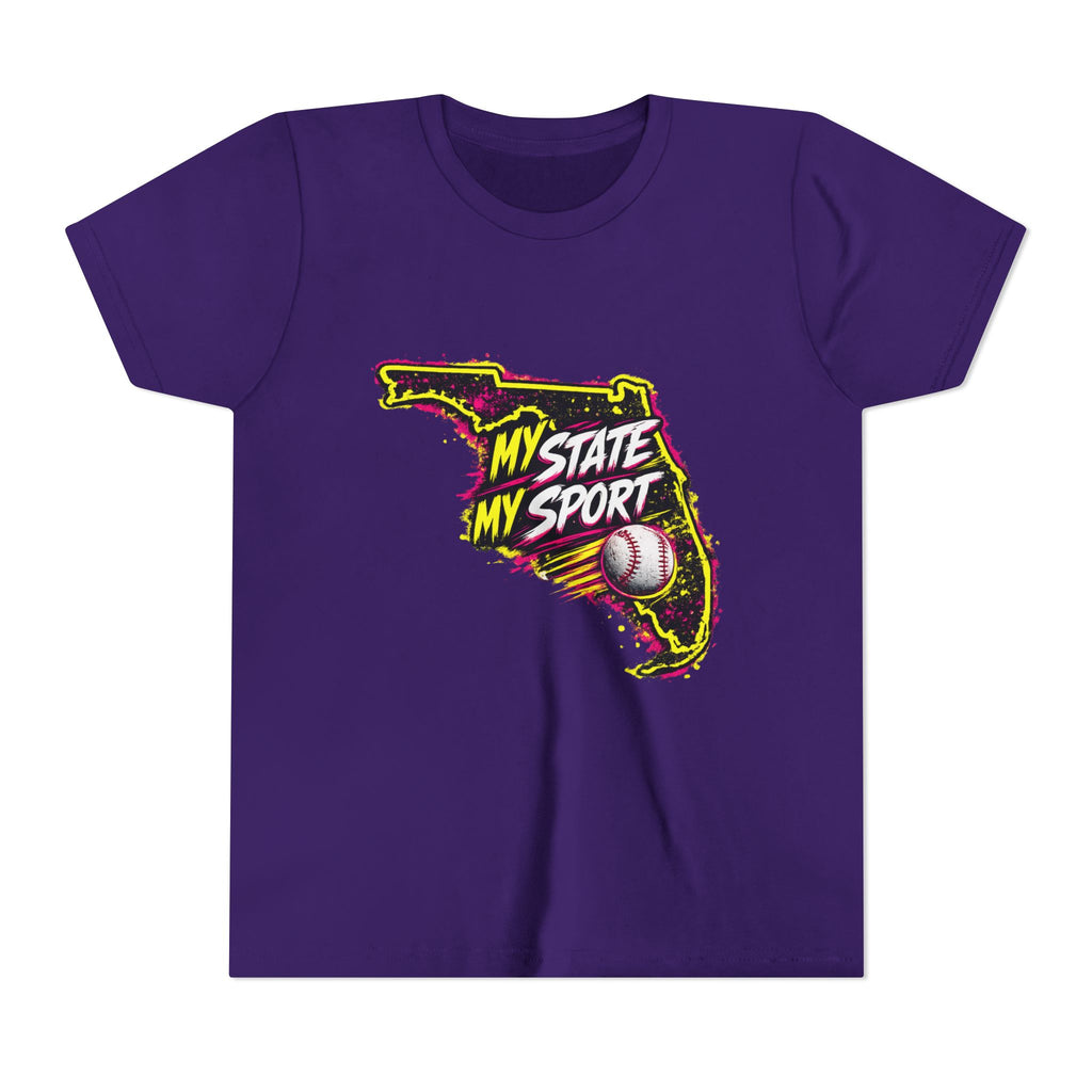 Youth Baseball Tee - "My State My Sport" Florida Pride