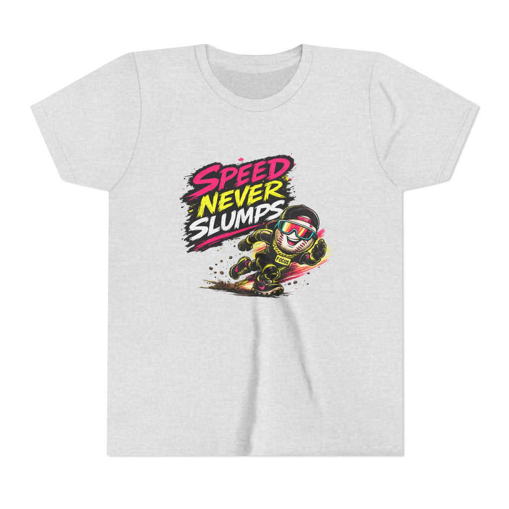 Youth Baseball Tee "Speed Never Slumps" – Kids Graphic Shirt