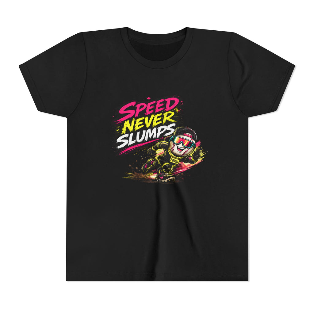 Youth Baseball Tee "Speed Never Slumps" – Kids Graphic Shirt