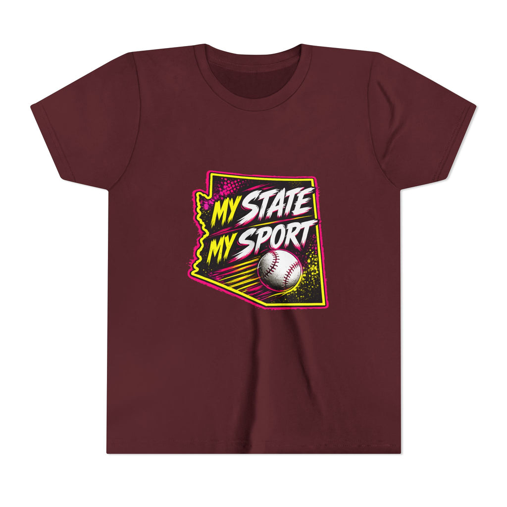 Youth Baseball Tee - "My State My Sport" Arizona Pride