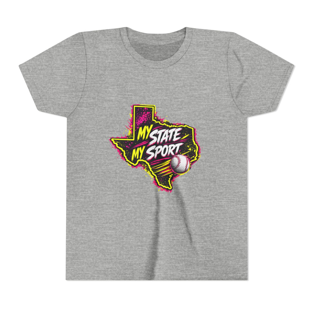 Youth Baseball Tee - "My State My Sport" Texas Pride