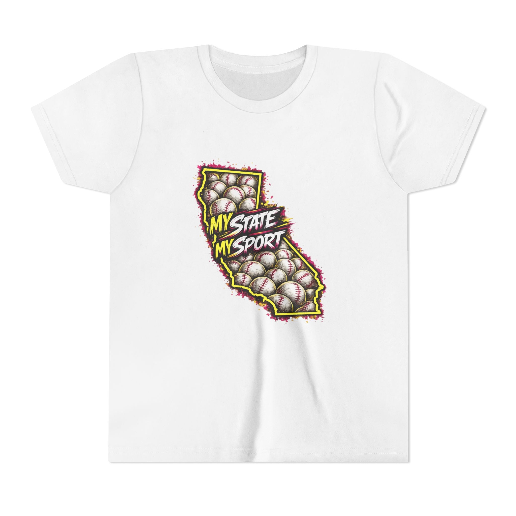 Youth Baseball Tee - "My State My Sport" California Pride