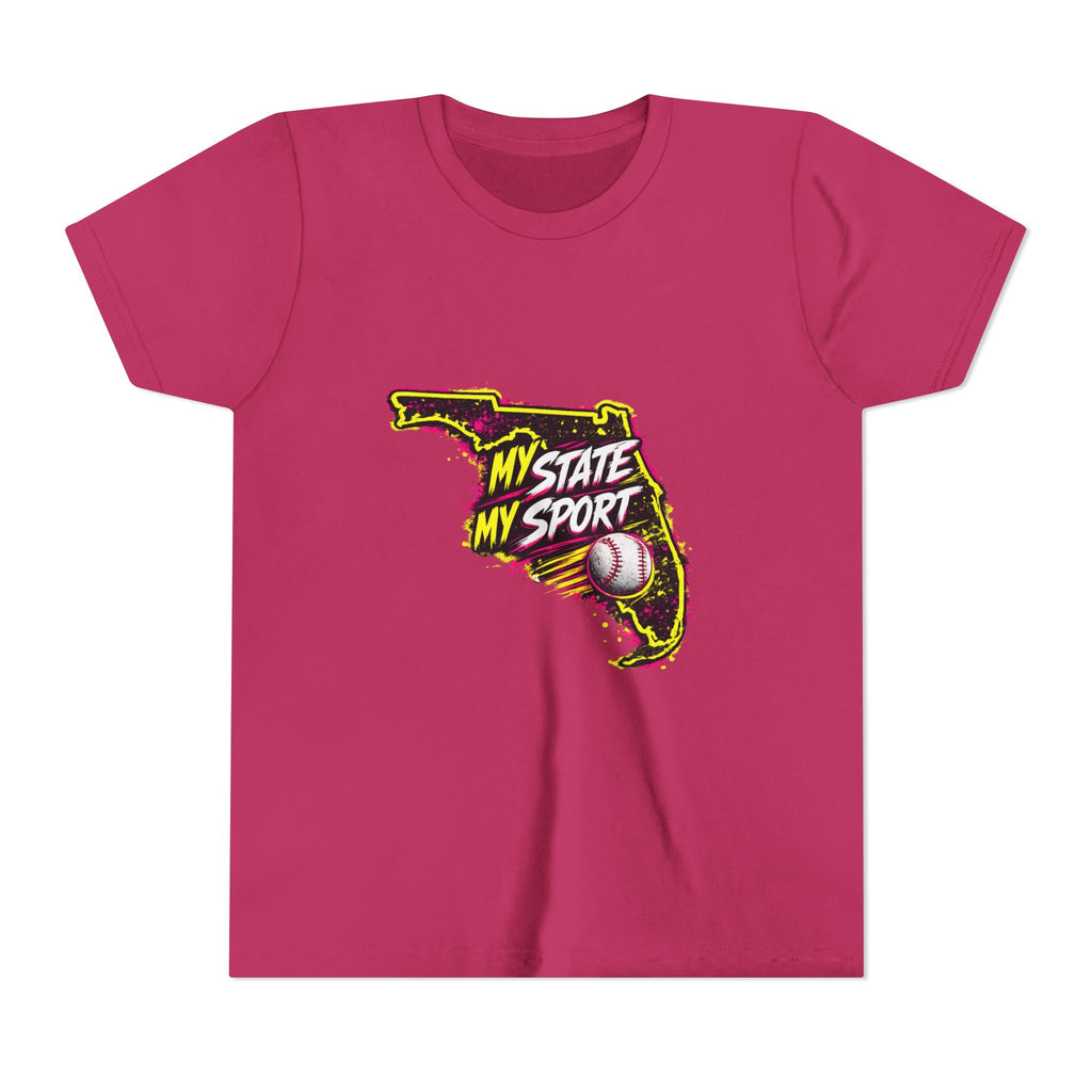 Youth Baseball Tee - "My State My Sport" Florida Pride
